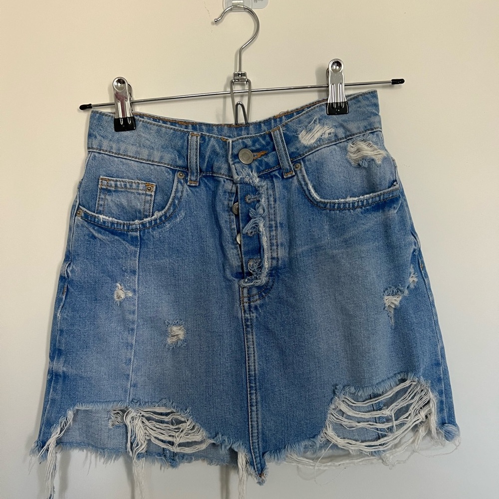 Distressed Zara Jean Skirt